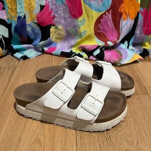 Platform White Birkenstock Papillio Arizona sandals